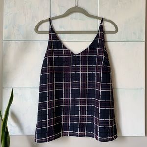 Banana Republic navy plaid tank